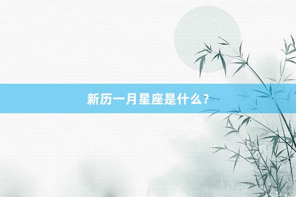 新历一月星座是什么？